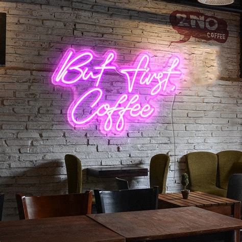 kitchen wall decor Lighted bar sign neon Led neon sign coffee shop Coffee neon sign bar decor ...