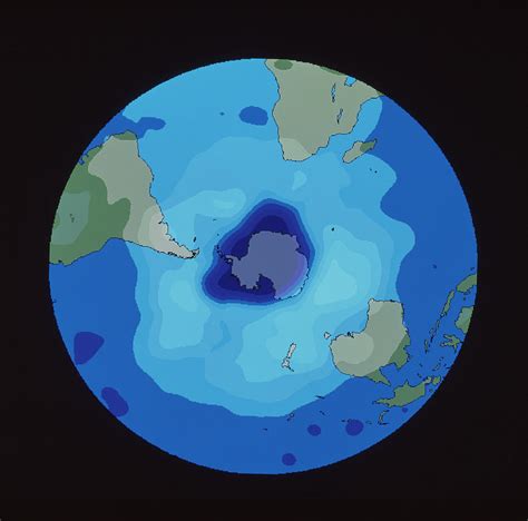 Ozone Hole Over Antarctica Photograph by Noaa/science Photo Library ...