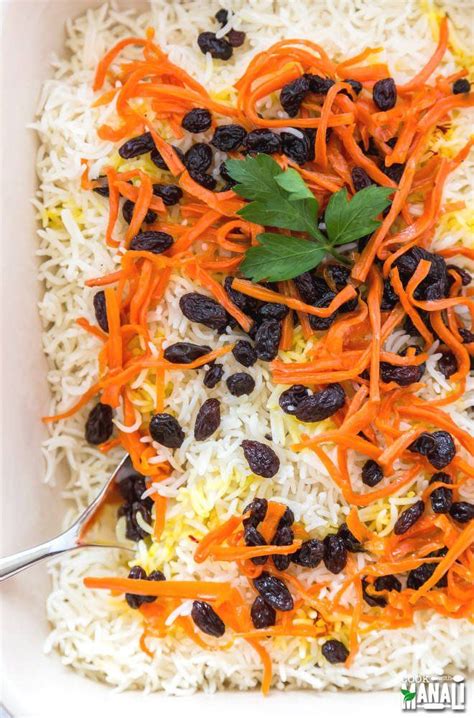 Lightly sweetened Vegetarian Afghani Pulao with carrots and raisins makes a great meal! Find the ...