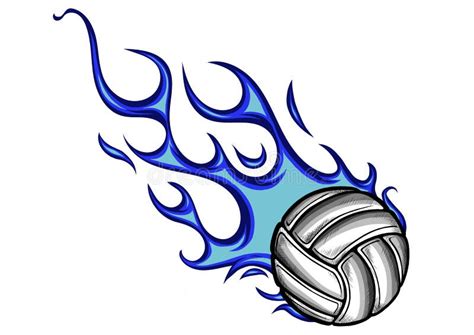 Volleyball with flames stock vector. Illustration of blank - 15754078