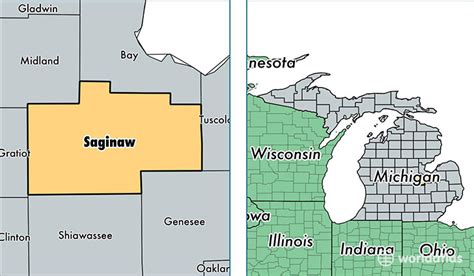 Map Of Saginaw County | Cities And Towns Map