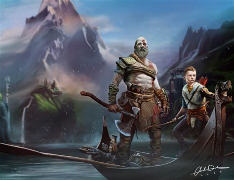 ArtStation - Kratos and Atreus (God of War), Digital Painting