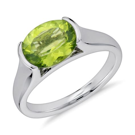 Peridot Oval Ring in Sterling Silver (10x8mm) | Blue Nile