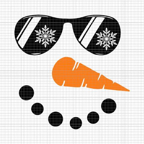 Snowman Face Svg, Snowman Christmas Svg, Snowman Glasses Svg - Buy t ...