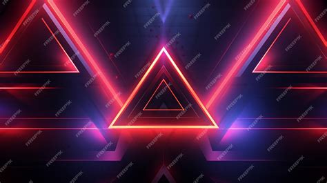 Premium AI Image | geometric shapes neon lights background