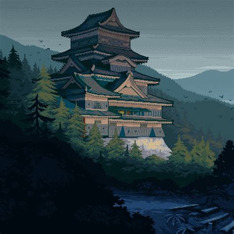 2048x2048 Resolution Japanese Castle Pixel Art Ipad Air Wallpaper ...