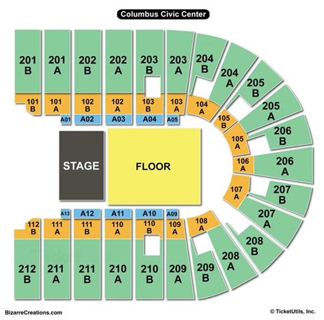 Columbus Civic Center Interactive Seating Chart - Center Seating Chart