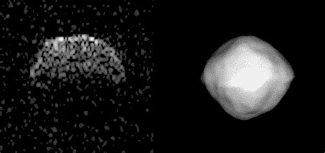 Estimated shape of asteroid Bennu (right) and… | The Planetary Society