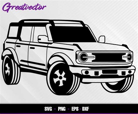 F Bronco Suv L EPS SVG PNG Dxf L Vector Art - Etsy