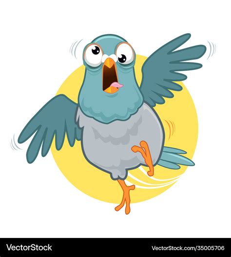 Pigeon bird mascot cartoon Royalty Free Vector Image