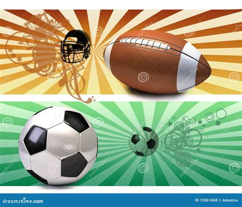 Soccer Ball And American Football Royalty Free Stock Photos - Image: 15361668