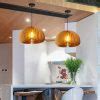 Vintage Wood Lamp Pendant Lights for Dining Room Living Room Art Deco Restaurant Light