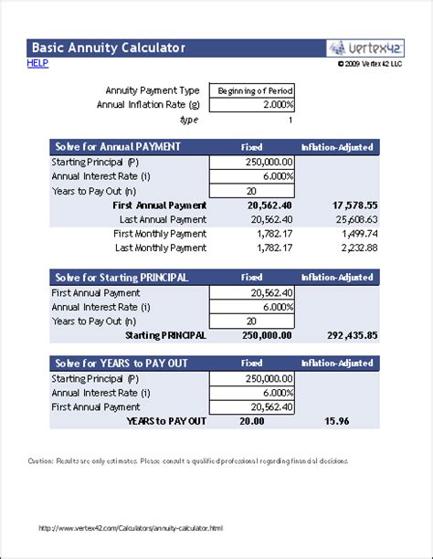 Free Annuity Calculator for Excel - Retirement Annuity Calculator