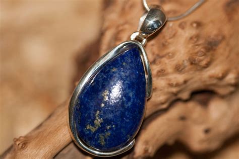 Amazing Lapis Lazuli Pendant fitted in Sterling Silver setting. Lapis Lazuli necklace. Design ...