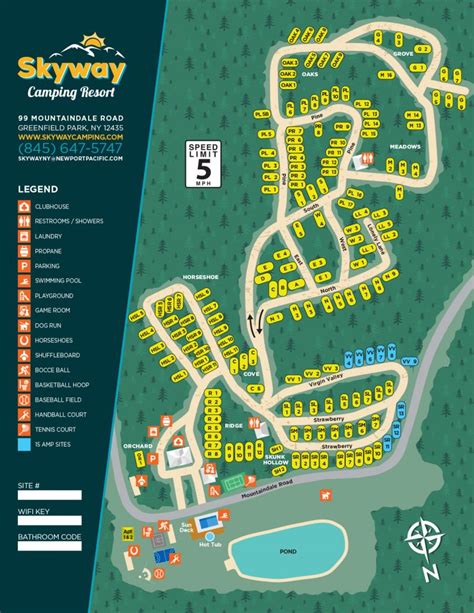 Park Map of Skyway Camping Resort in Greenfield Park, NY