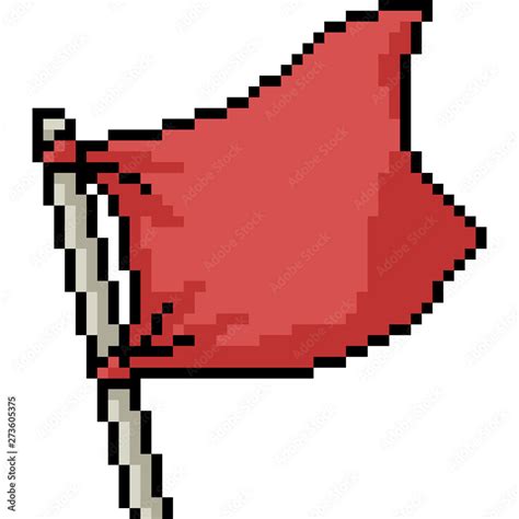 vector pixel art red flag Stock Vector | Adobe Stock