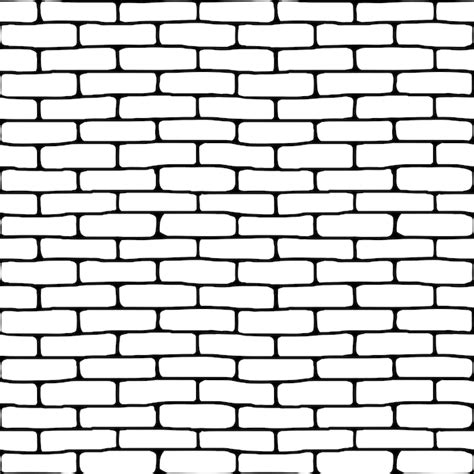 Premium Vector | Vector drawing of a brick wall, black and white background, seamless pattern