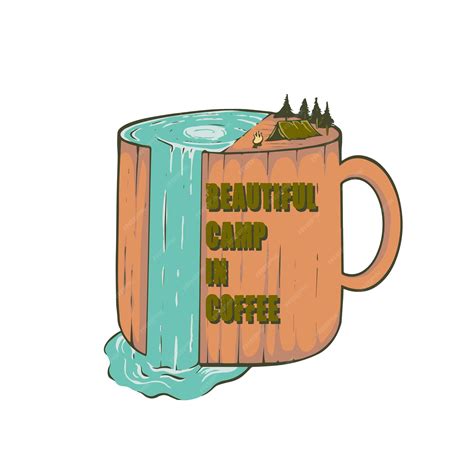 Premium Vector | Beautiful camp in coffee illustration vintage style