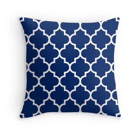 'Royal Blue White Quatrefoil' Throw Pillow by rewstudio | Throw pillows ...