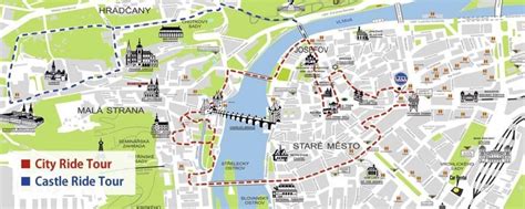 Prague walking tour map - Prague walking map (Bohemia - Czechia)