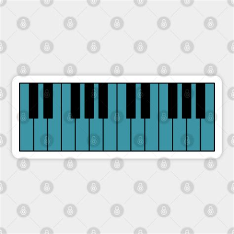 Piano keyboard teal - Piano Keyboard - Sticker | TeePublic