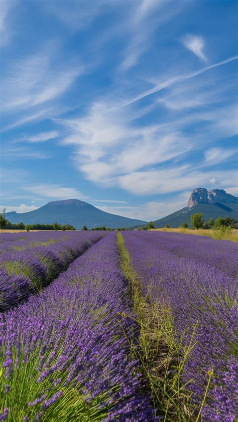 Wallpaper lavender, field, sky, mountain, Provence, France, Europe, 4k, Nature #16530