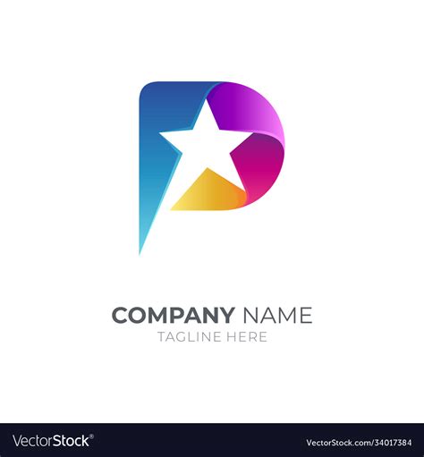 Letter p star logo Royalty Free Vector Image - VectorStock