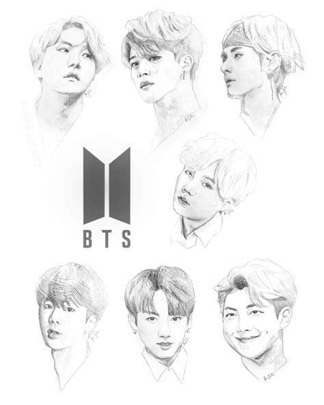 BTS as Anime Drawing | Bts drawings, Drawings, Easy drawings