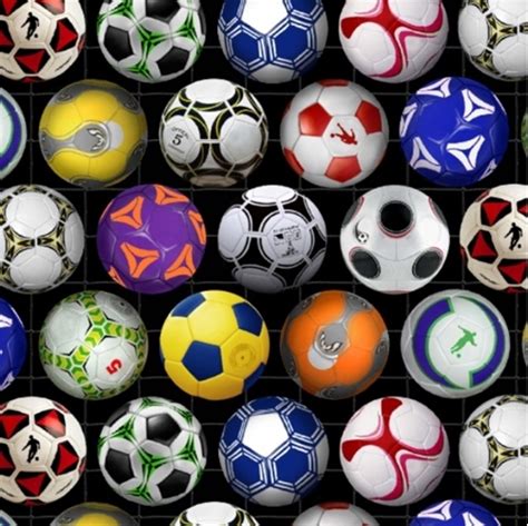 Cotton Fabric - Sports Fabric - Soccer Balls in Colors on Black ...