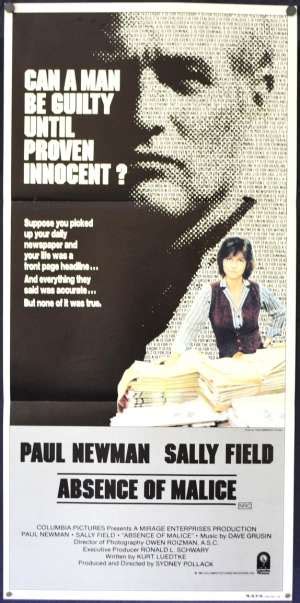 All About Movies - Absence Of Malice Poster Original Daybill 1981 Paul Newman Sally Field