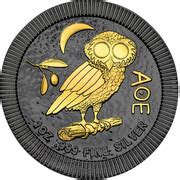 2 Dollars - Elizabeth II (Athena Owl; Black and Gold) - Niue – Numista