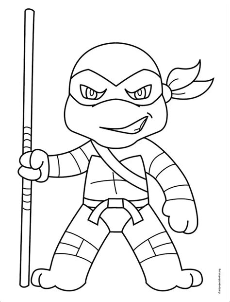 Easy How to Draw Ninja Turtles Tutorial