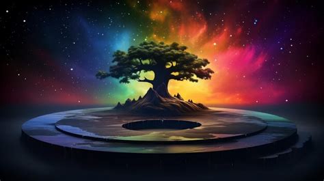 Premium Photo | Rainbow tree HD 8K wallpaper Stock Photographic