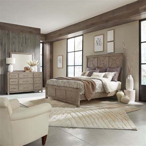 Liberty Furniture Skyview Lodge 906-BR-QPBDM Rustic 3-Piece Queen Panel ...