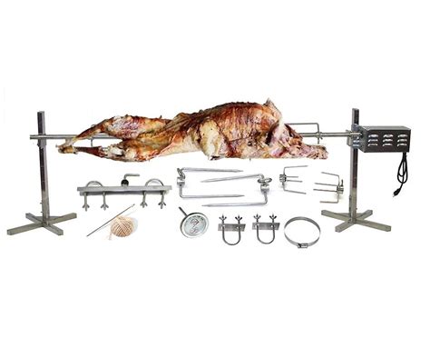 SpitJack CXB85 Pig, Whole Hog, Lamb BBQ Spit Roaster Rotisserie Kit. Electric 40W Motor, 60 Inch ...