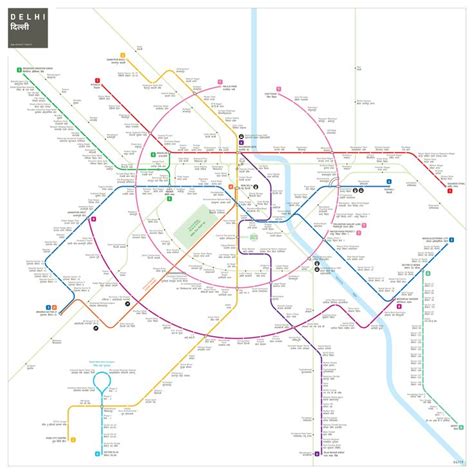 Delhi Metro Map in 2023 | Delhi metro, Metro map, Subway map design