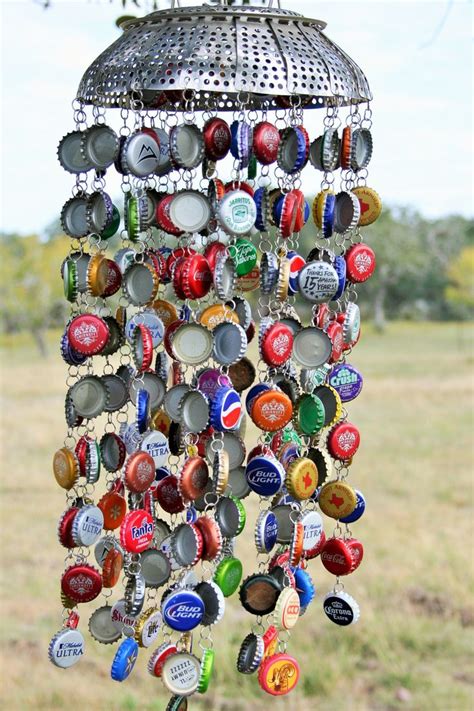 Unbottled Creativity: Cool Crafts Made with Bottle Caps | Diy wind chimes, Bottle cap crafts ...