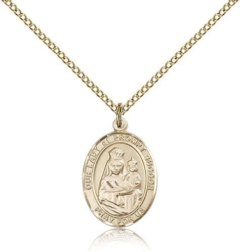 Our Lady of Prompt Succor Necklace, Gold Filled, Medium