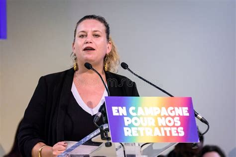 French Left-wing Politician Mathilde Panot Giving a Speech at a Rally ...