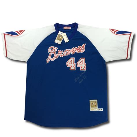 Lot Detail - Hank Aaron Atlanta Braves Autographed Jersey - "HOF 82" Inscription (Steiner COA ...