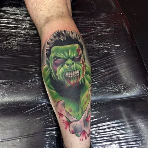 100 Incredible Hulk Tattoos For Men - Gallant Green Design Ideas