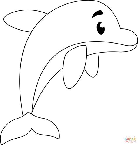 Cute Dolphin coloring page | Free Printable Coloring Pages