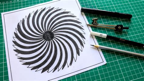 How to draw a spiral geometric design /step by step tutorial - YouTube