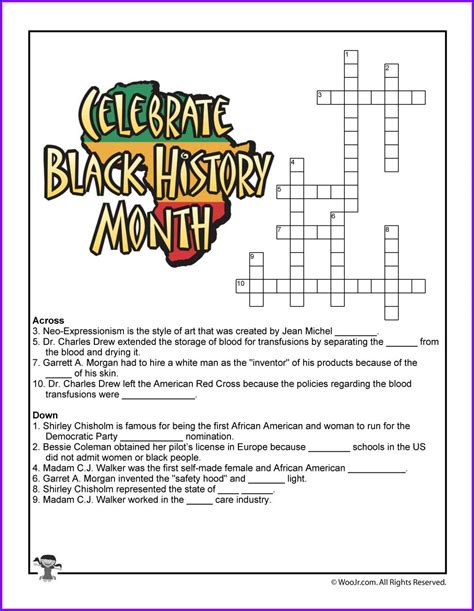 Printable Black History Month Worksheets