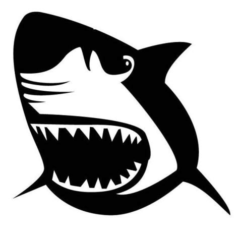 GREAT WHITE SHARK ANGEY CAR DECAL STICKER - Gympie Stickers