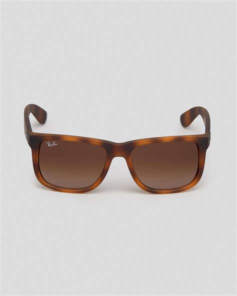 Ray-Ban Justin Sunglasses In Rubber Havana W/ Brown Gradient - FREE ...