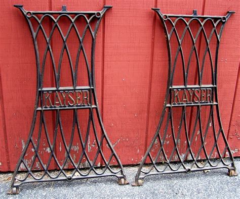 Antique Industrial Cast Iron Sewing Machine Legs Ornate Kayser Table Base German -- Antique ...