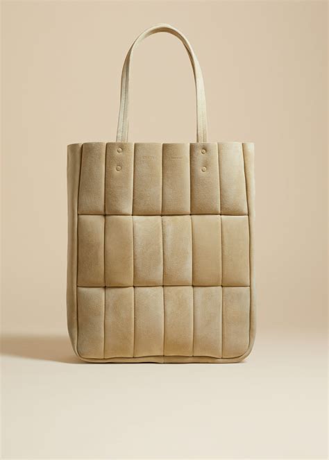 The Zoe Tote in Beige Suede | Taschen