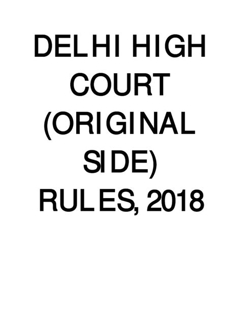 Delhi High Court Original Side Rules 2018 | PDF | Discovery (Law) | Lawsuit