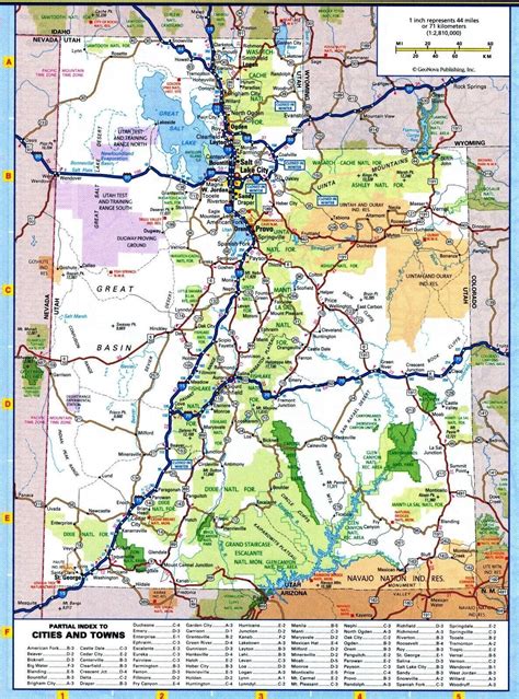 Road Map of UTAH STATE with Salt Lake City & Highways Poster Picture Photo Print | eBay